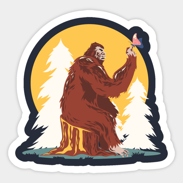 Sassquatch - Wild secrets  - Bigfoot chilling Sticker by Crazy Collective